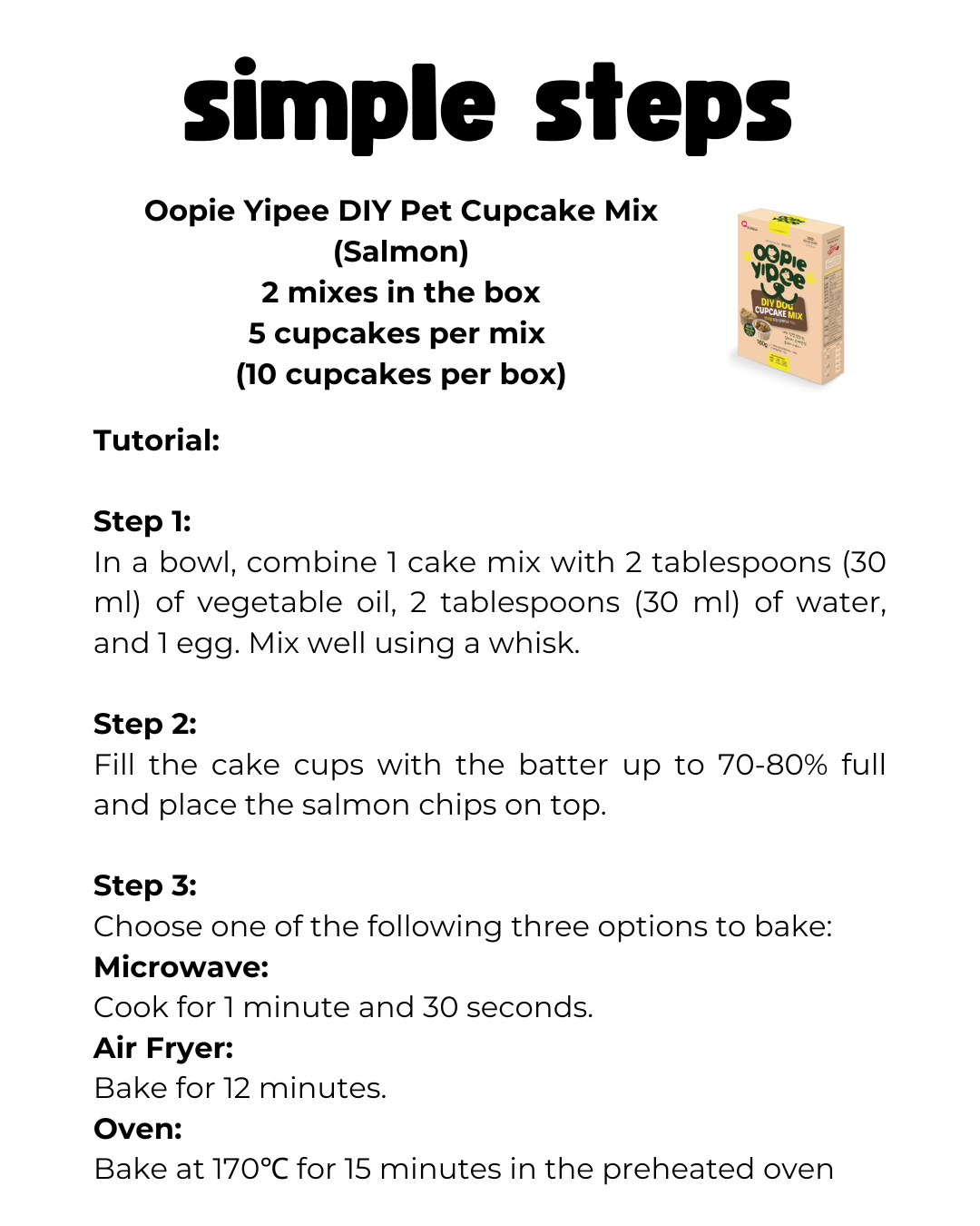 Oopie Yipee DIY Pet Cupcake Mix (Salmon)