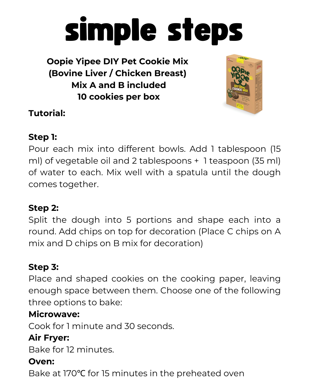 Oopie Yipee DIY Pet Cookie Mix (Bovine Liver / Chicken Breast)